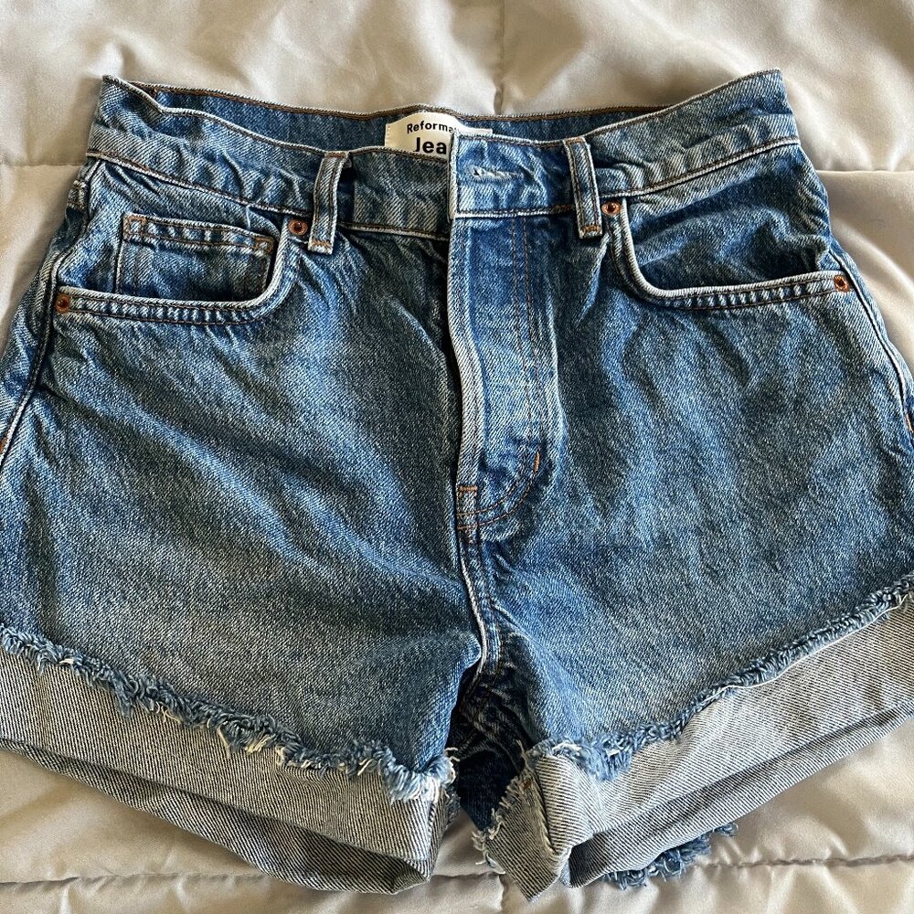 Reformation Charlene High Rise Cuffed Shorts, Size 25